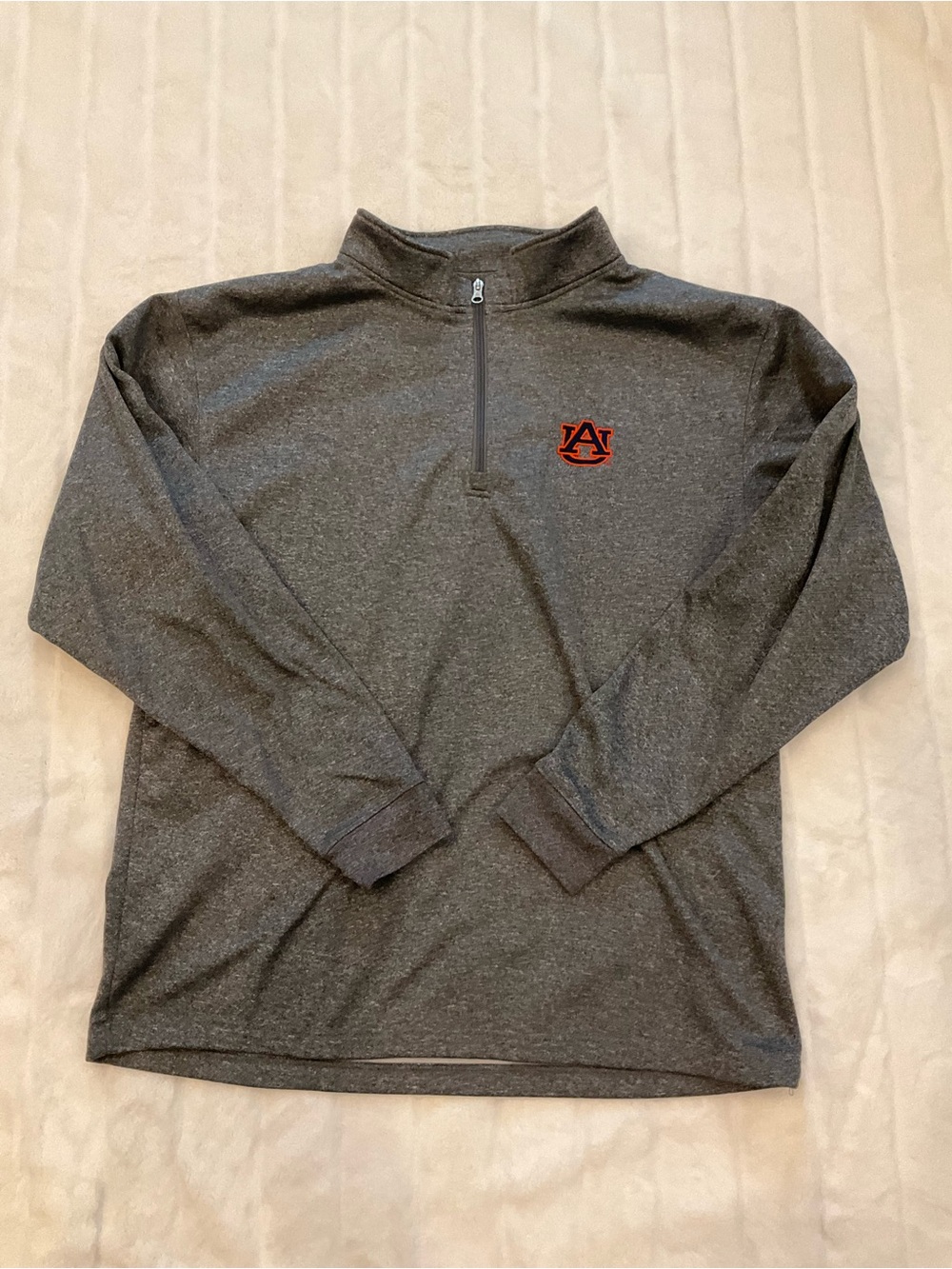 Auburn Tigers J. America Gray and White Quarter-Zip